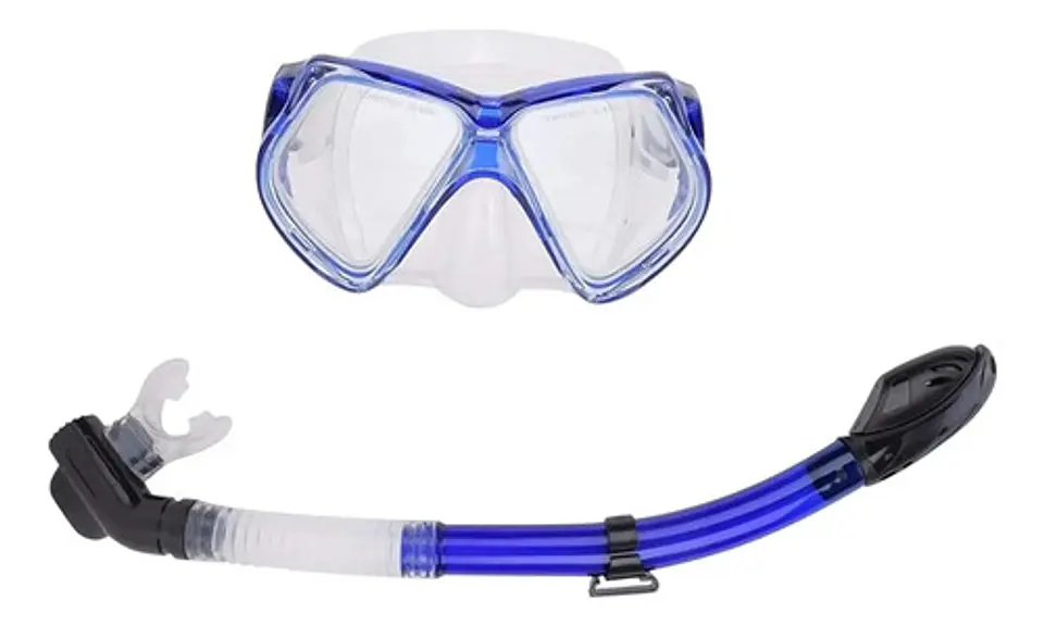 Set Careta Vidrio Templado + Snorkel Buceo Valvula 7