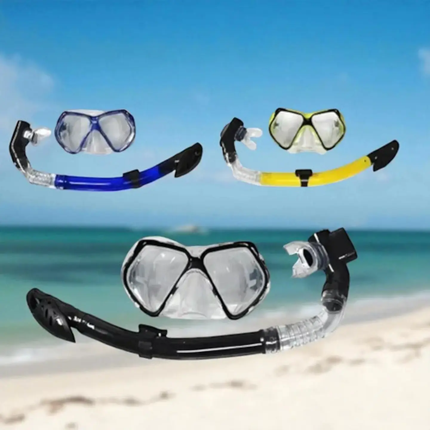 Set Careta Vidrio Templado + Snorkel Buceo Valvula 8