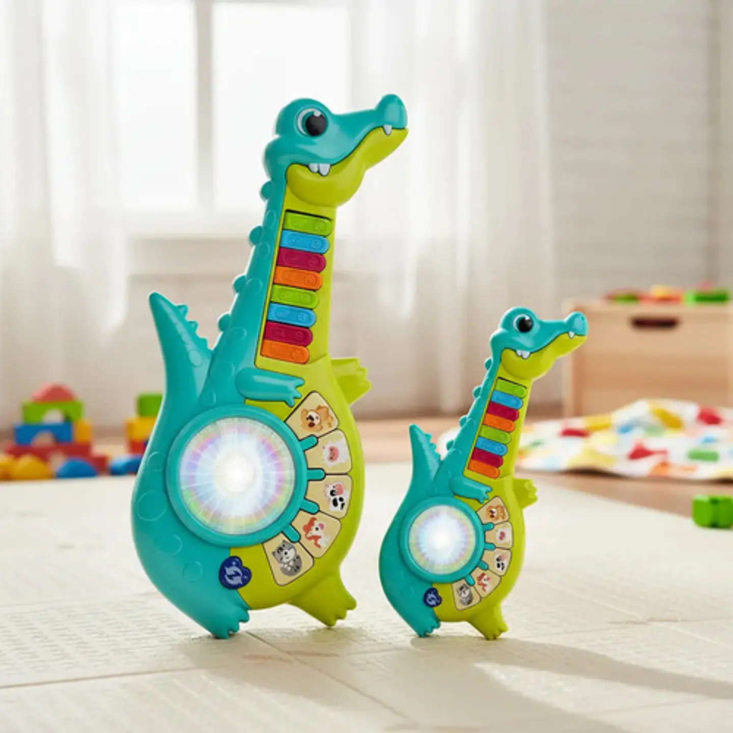 Guitarra Musical Didactica Para Bebes Cocodrilo Con Luces 5