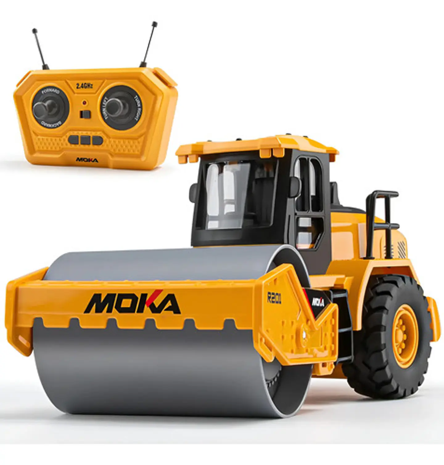 Carro De Construcción Control Remoto Blower Aplanadora Escala 1:18 Amarillo 1