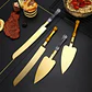 Set De Cuchillo Y Espátula Acero Inoxidable Small Dorado Para Tortas - Miniatura 3