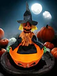 Juguete Eléctrico Halloween Tazon Para Dulces Bruja Calabaza - Miniatura 3