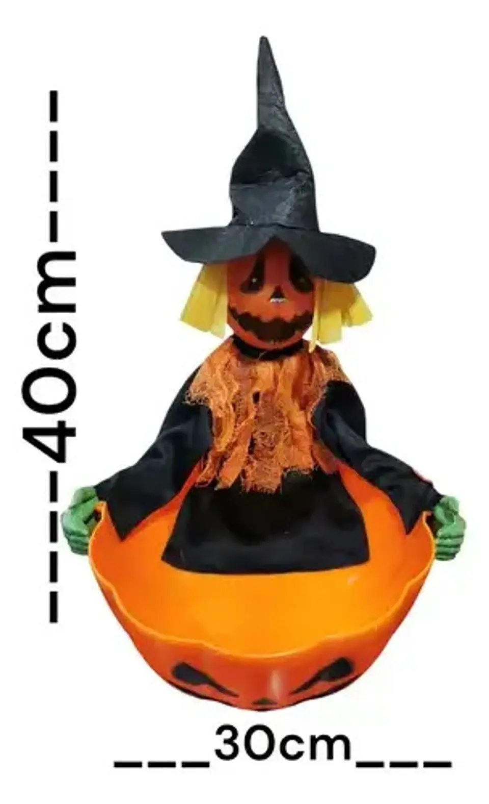 Juguete Eléctrico Halloween Tazon Para Dulces Bruja Calabaza 4