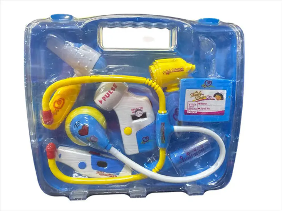 Kit Maletin De Doctor Niño Y Niña Estetoscopio 8 Pcs 9900b Azul 2