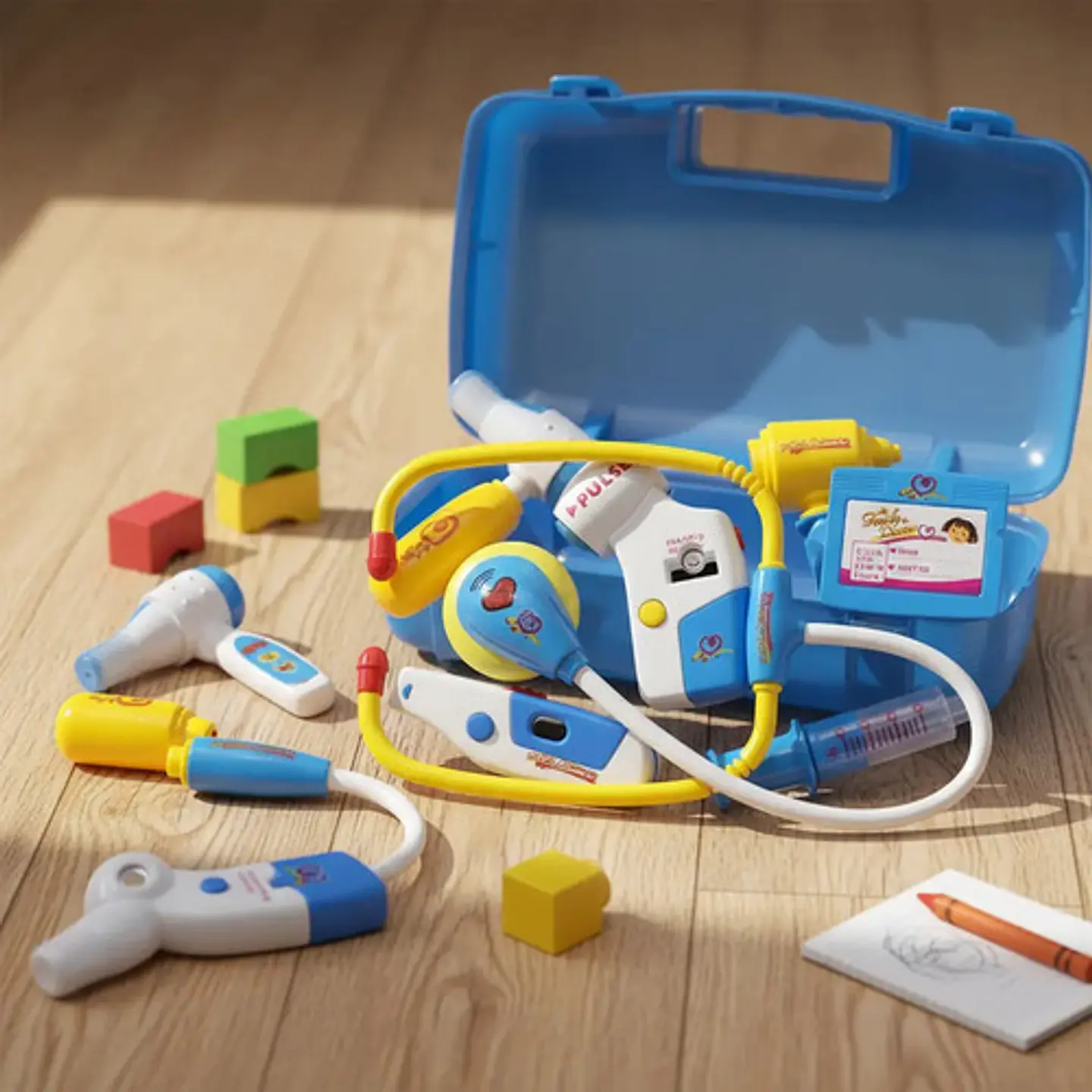 Kit Maletin De Doctor Niño Y Niña Estetoscopio 8 Pcs 9900b Azul 7