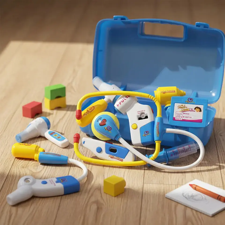 Kit Maletin De Doctor Niño Y Niña Estetoscopio 8 Pcs 9900b Azul 7