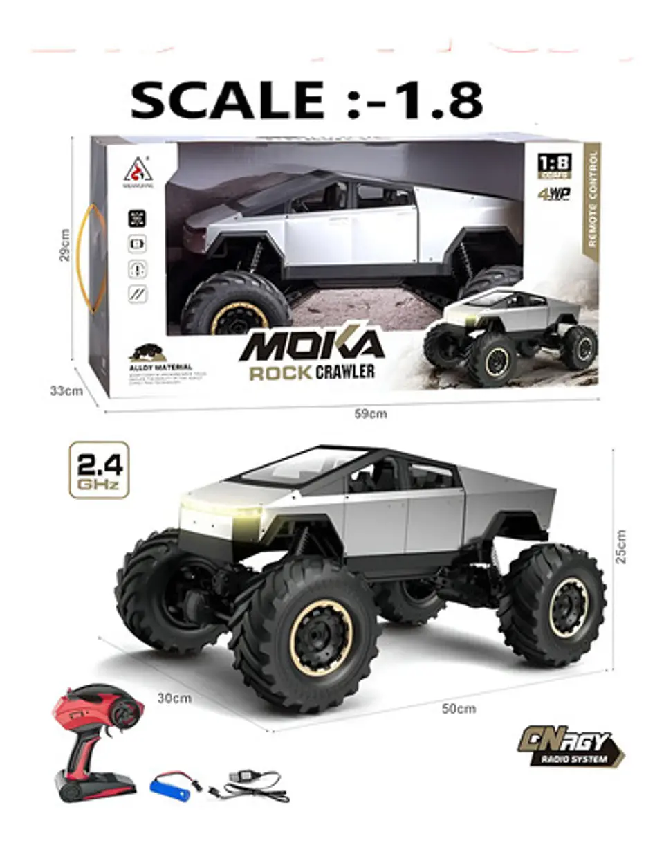 Cybertruk Control 1:8 4x4 Carroceria Metalica Grande 50cm 2