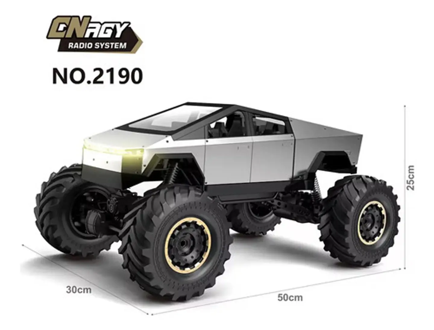 Cybertruk Control 1:8 4x4 Carroceria Metalica Grande 50cm 4
