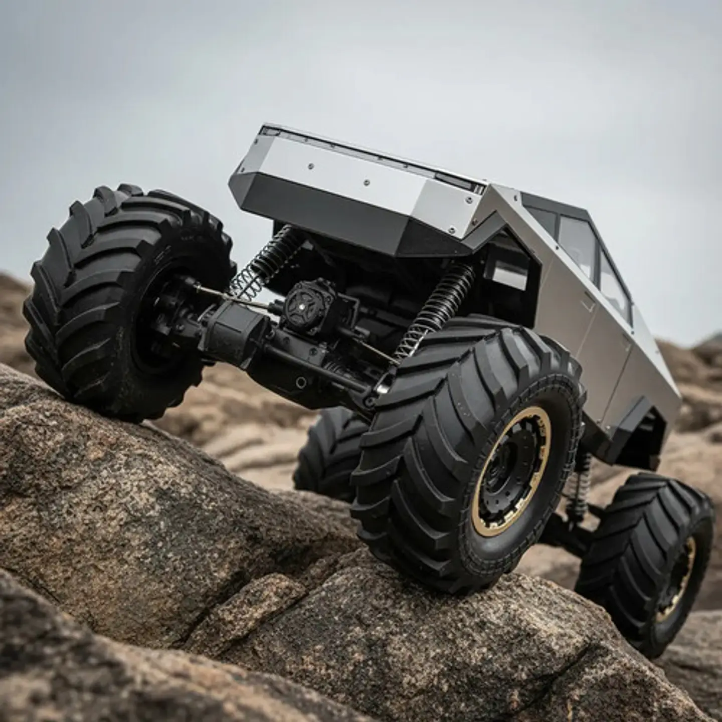 Cybertruk Control 1:8 4x4 Carroceria Metalica Grande 50cm 9