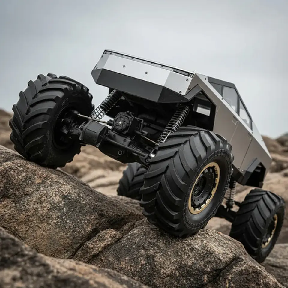 Cybertruk Control 1:8 4x4 Carroceria Metalica Grande 50cm 9