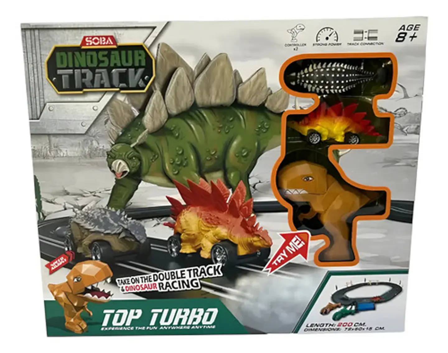 Pista Dinosaurios Carreras Dinosaur Track Top Turbo 200 Cm 2