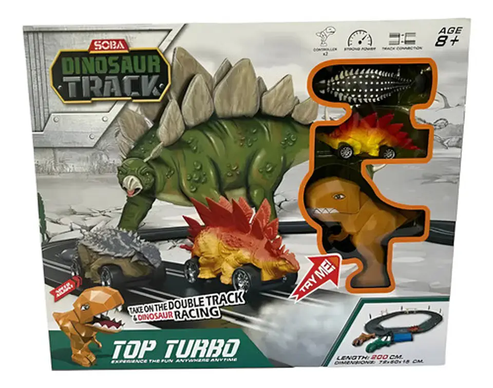 Pista Dinosaurios Carreras Dinosaur Track Top Turbo 200 Cm 2