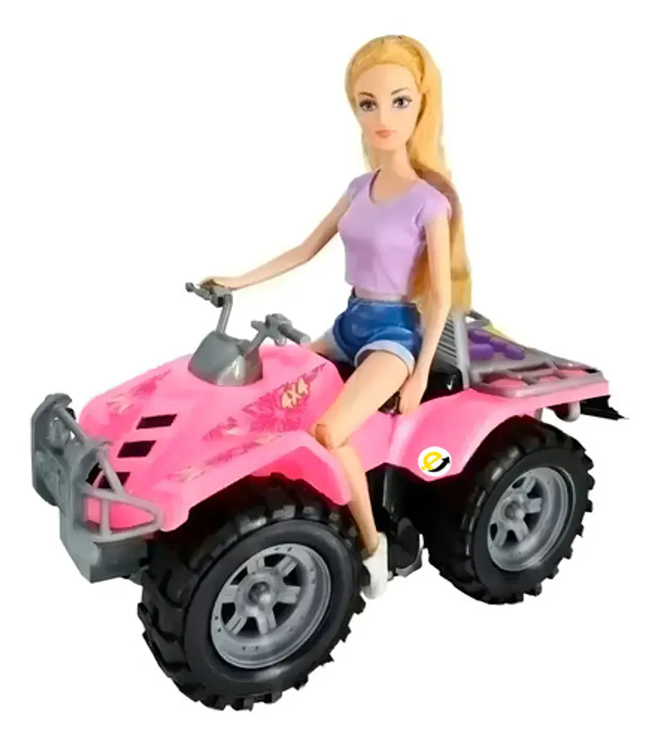 Cutrimoto Luces Y Sonidos Muñeca Fashion Tifanny Color Rosa Personaje Cuatrimoto 1
