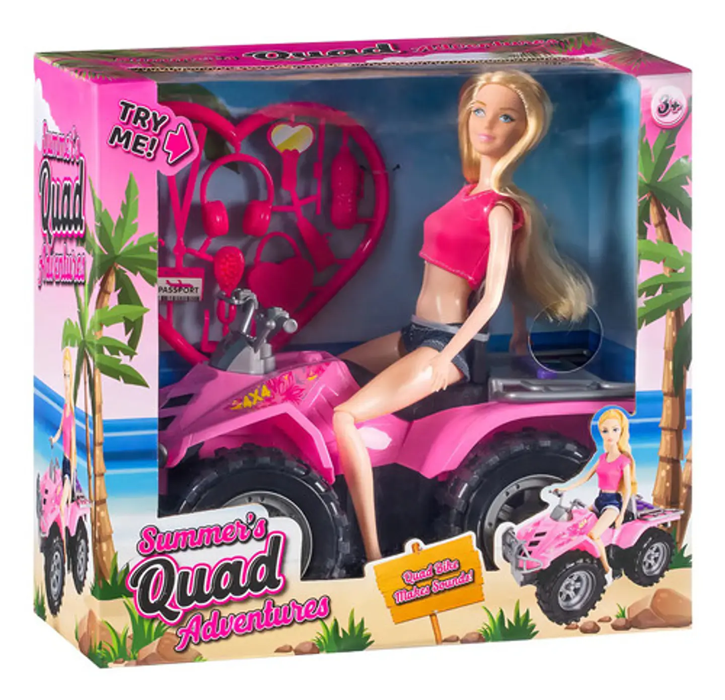 Cutrimoto Luces Y Sonidos Muñeca Fashion Tifanny Color Rosa Personaje Cuatrimoto 2