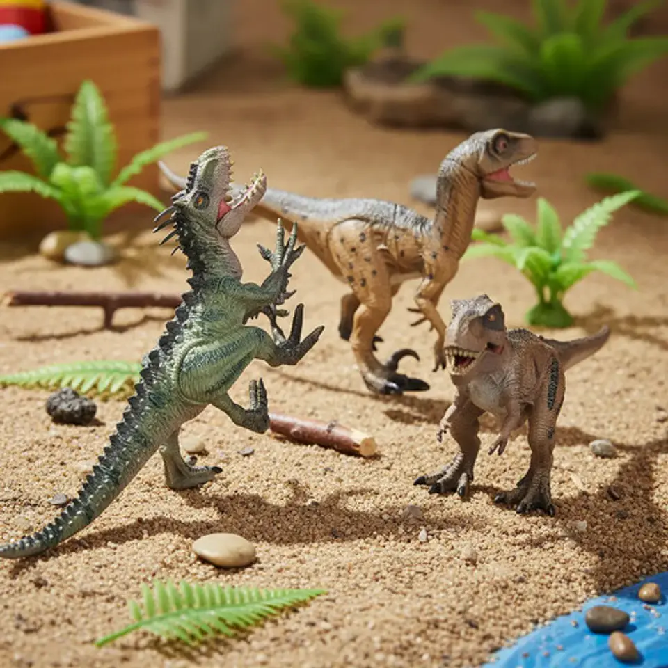 Dinosaurios X3 Unds Macizos Sonidos Grandes Maqueta 2