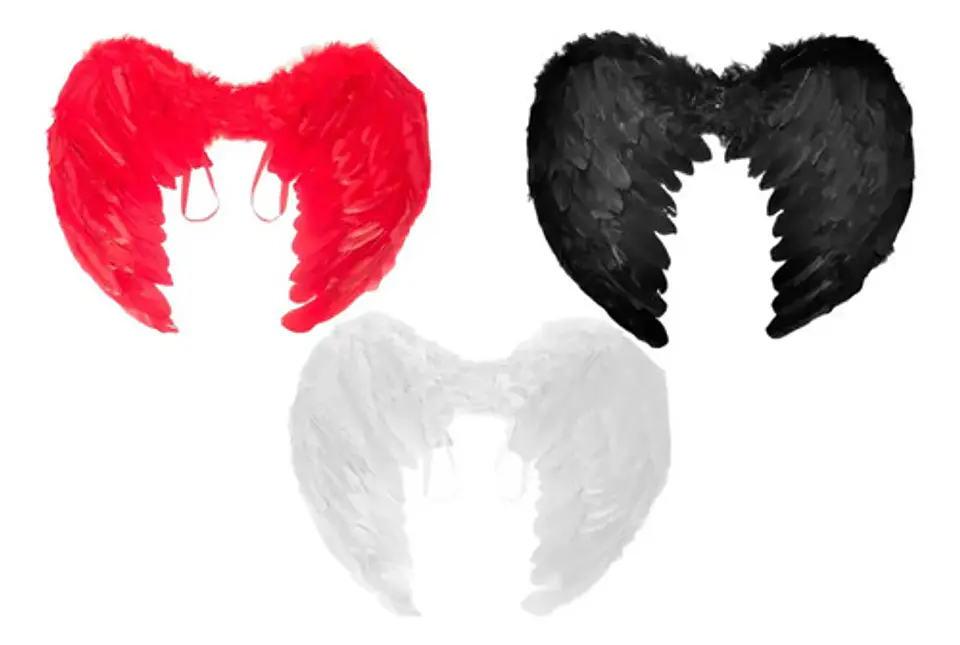 Alas Angel Halloween Fiesta Disfraz Roja Negra Blanca 55x40cm 10