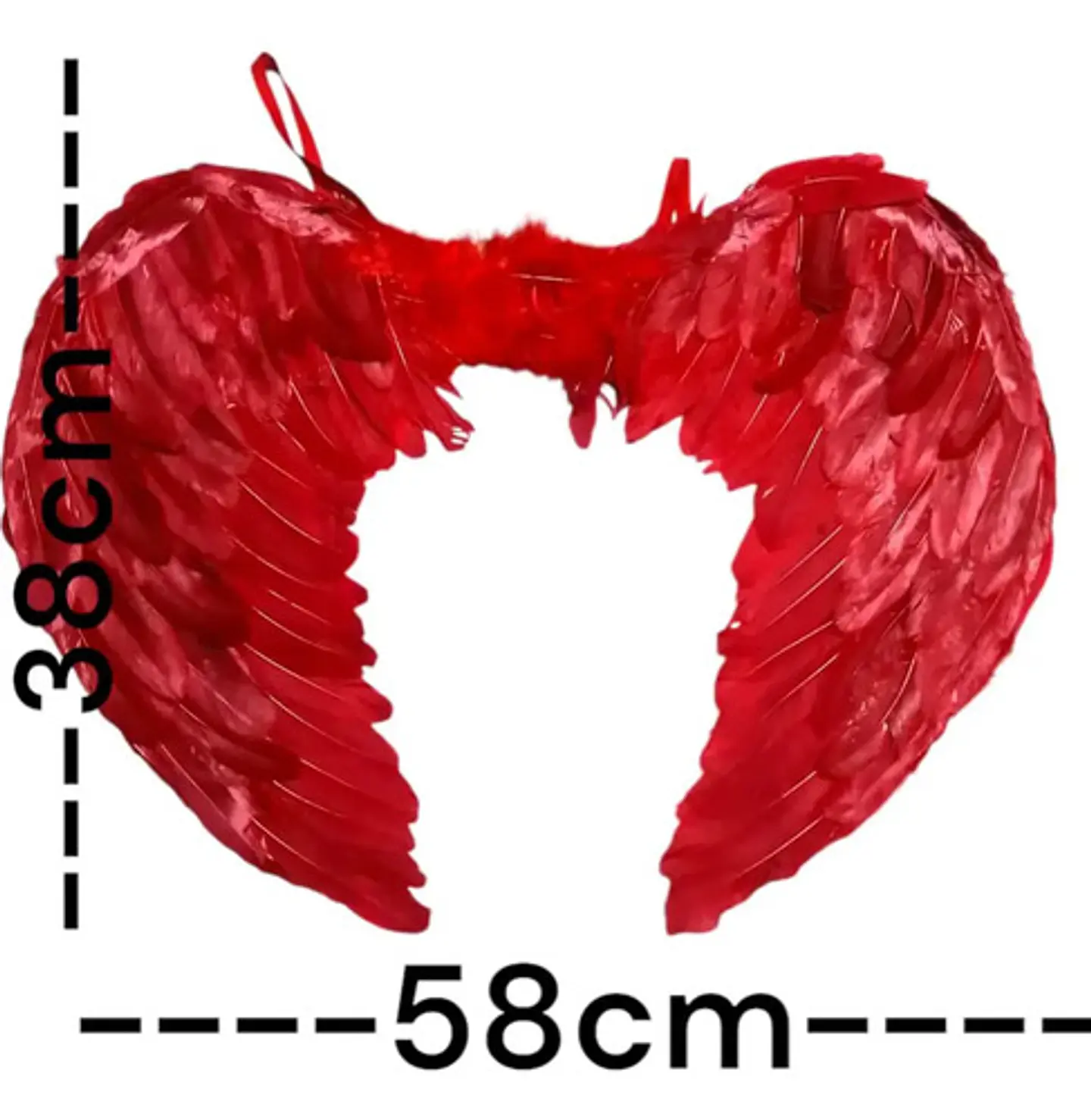Alas Angel Halloween Fiesta Disfraz Roja Negra Blanca 55x40cm 11
