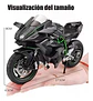 Kawasaki H2r Miniatura Moto Metal Con Luz Y Sonido 1:12 Color Negro - Miniatura 7