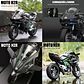 Kawasaki H2r Miniatura Moto Metal Con Luz Y Sonido 1:12 Color Negro - Miniatura 9