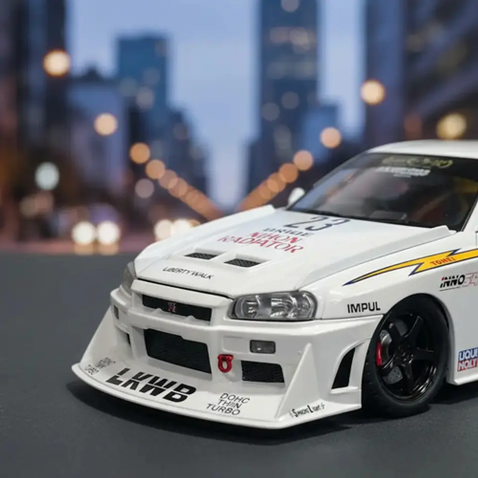 Nissan Skyline Escala 1:18 Auto Metálico Luces Sin Caja 3