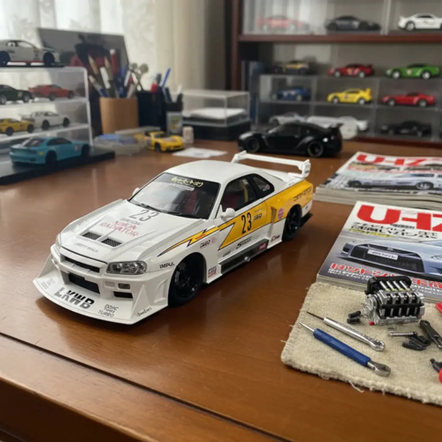 Nissan Skyline Escala 1:18 Auto Metálico Luces Sin Caja 6
