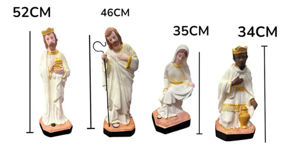 Pesebre Navideño 50 Cm Navidad María José Tres Reyes Magos  5