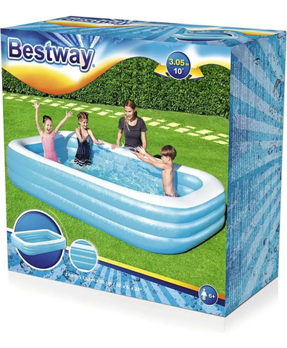 Bestway 54009 Piscina Inflable Rectangular Color Azul 1161l 9
