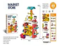 Juego De Supermercado Con Canasta, Caja Y Comida Juguete - Miniatura 5