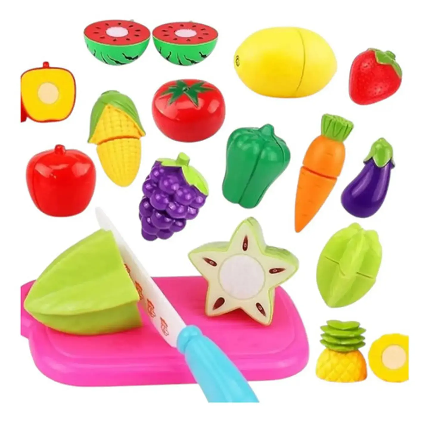 Set  Cocina Infantil Verduras Con Velcro Para Niña Sorpresa 5