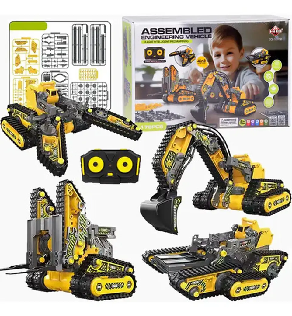 Kit Robot Solar 4 En 1 Hb Toys Educativo Construcción Juguete Amarillo Robot 4 En 1 3