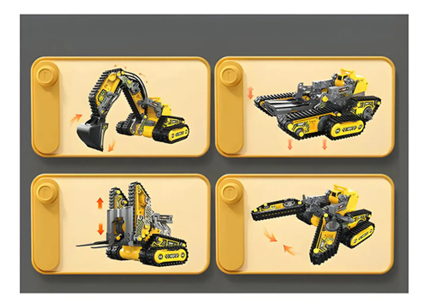 Kit Robot Solar 4 En 1 Hb Toys Educativo Construcción Juguete Amarillo Robot 4 En 1 4
