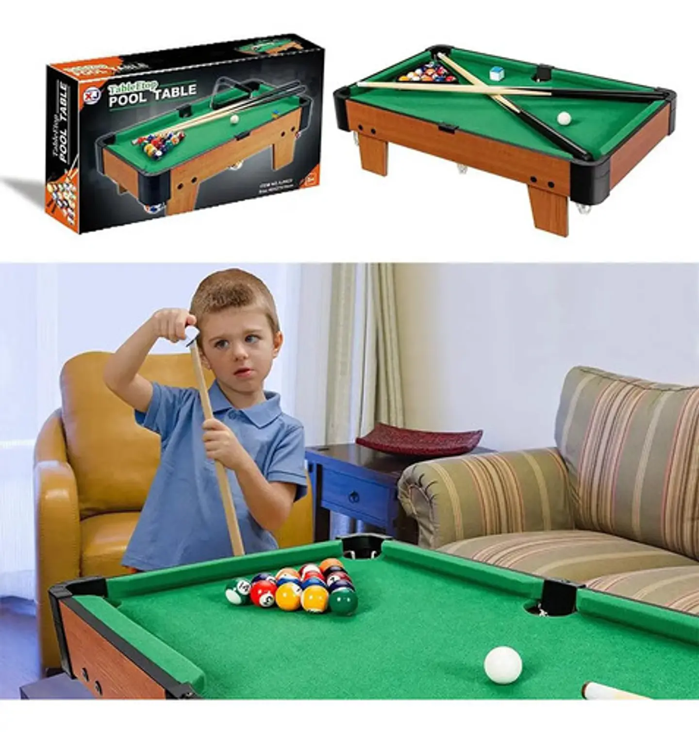 Mesa Billar Pool Tacos Bolas Tiza Organizador Xj8828 73x39x6 3