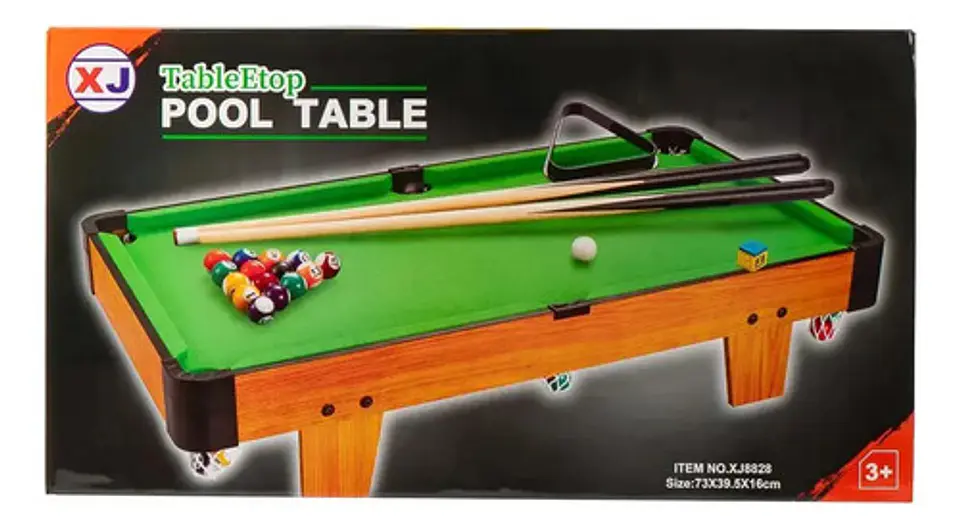 Mesa Billar Pool Tacos Bolas Tiza Organizador Xj8828 73x39x6 6