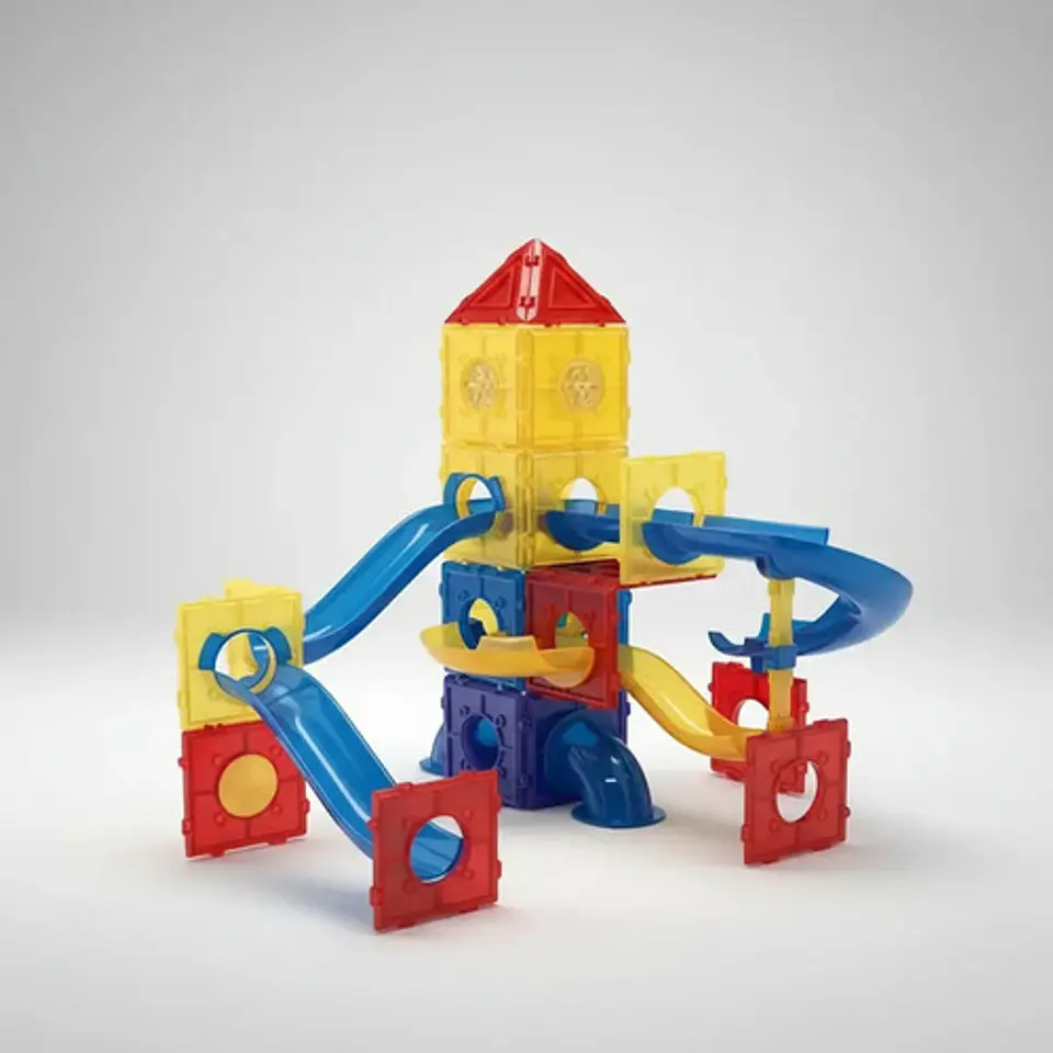 Juego Bloques Magnéticos Espacio 134 Pcs Laberinto Canicas 6