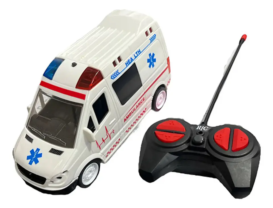 Ambulancia A Control Remoto Con Bateria Luces Y Sirena 2