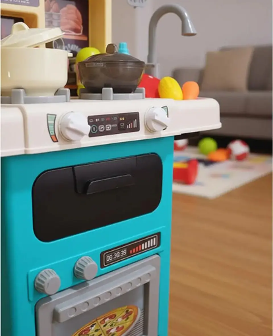 Cocina Funcional Luz Sonido Vapor Burbujas Agua 75cm 63 Pz Azul Petróleo 4