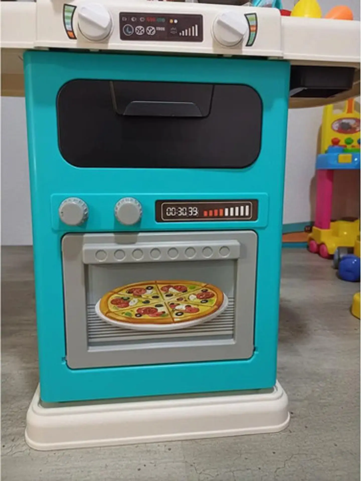 Cocina Funcional Luz Sonido Vapor Burbujas Agua 75cm 63 Pz Azul Petróleo 5