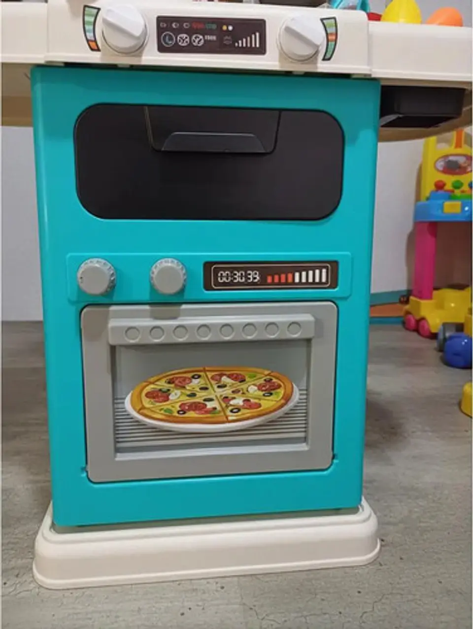 Cocina Funcional Luz Sonido Vapor Burbujas Agua 75cm 63 Pz Azul Petróleo 5