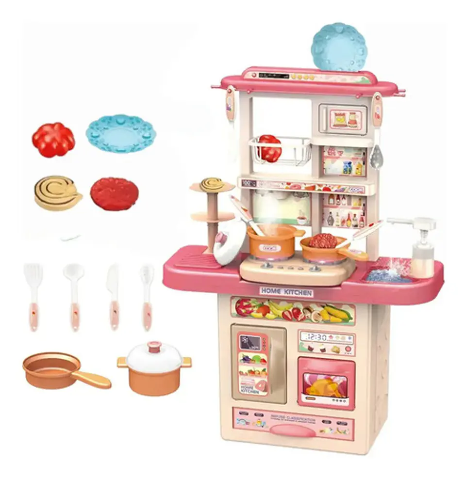 Set Cocina Grifo Agua Vapor Y Accesorios Luz Sonido 67cm 4