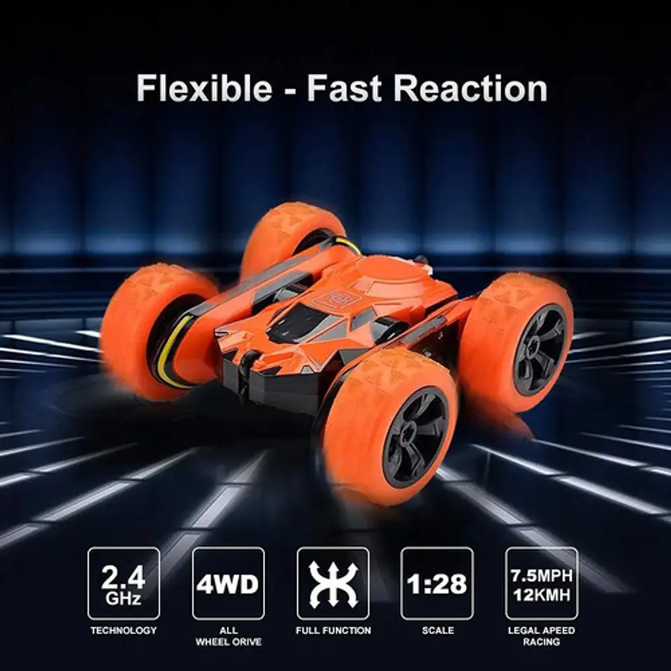 Carro R/c Atom Max Acrobático Giros 360°  Control Remoto 12