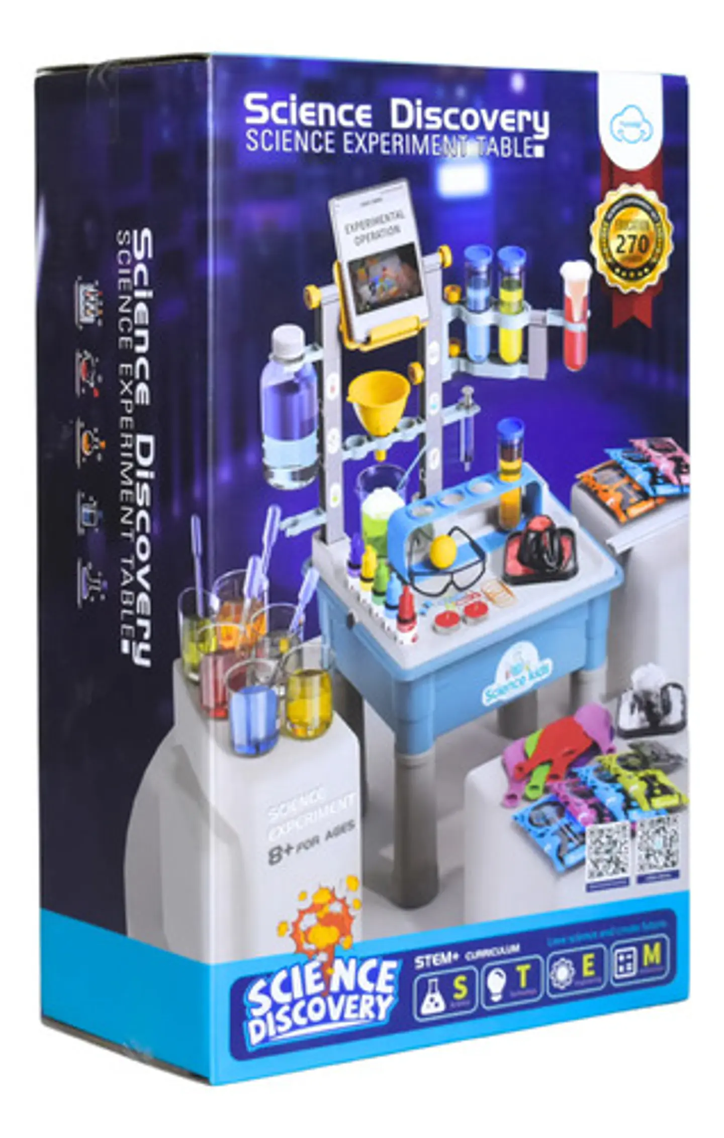 Juego Kit Mesa Laboratorio Científico 270 Experimentos Azul 5