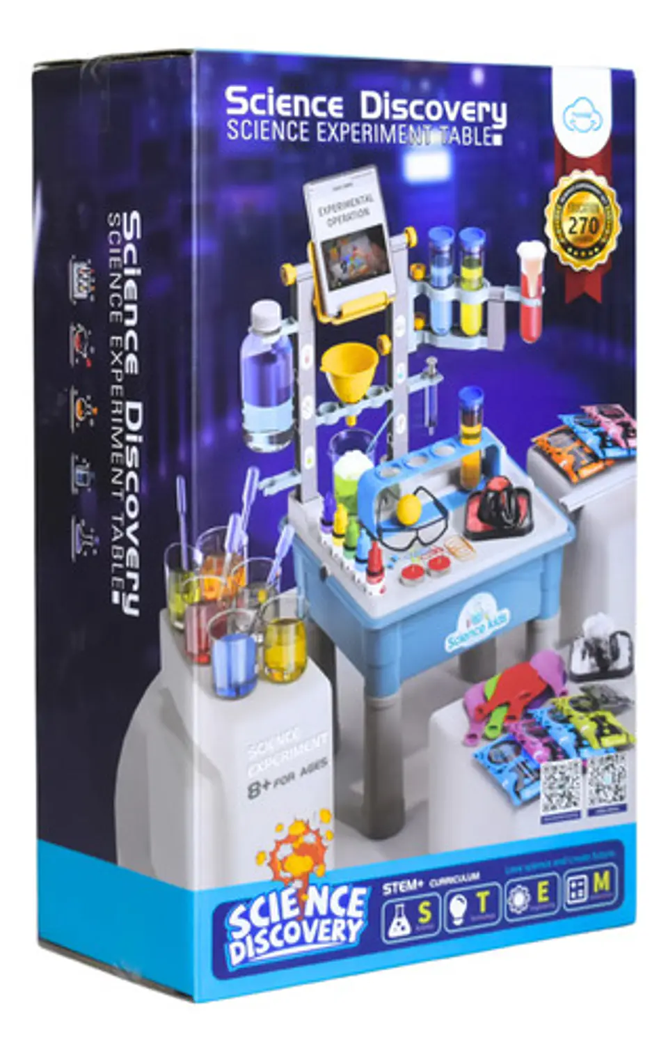 Juego Kit Mesa Laboratorio Científico 270 Experimentos Azul 5
