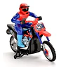 Moto De Juguete A Control Remoto Bota Humo Vehiculo Luces Azul Motociclista - Miniatura 5