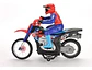 Moto De Juguete A Control Remoto Bota Humo Vehiculo Luces Azul Motociclista - Miniatura 7
