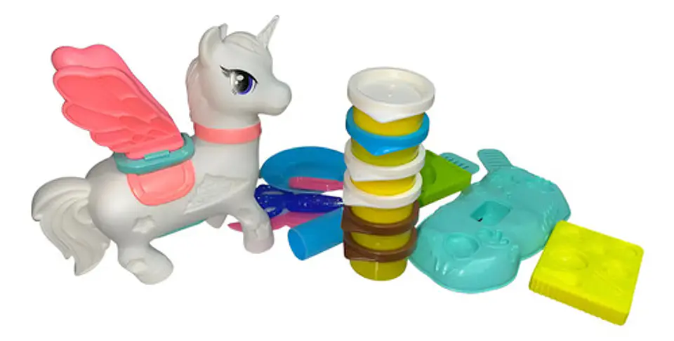 Set De Maas Moldeables Unicornio Cabello Alas Con Accesorios 2