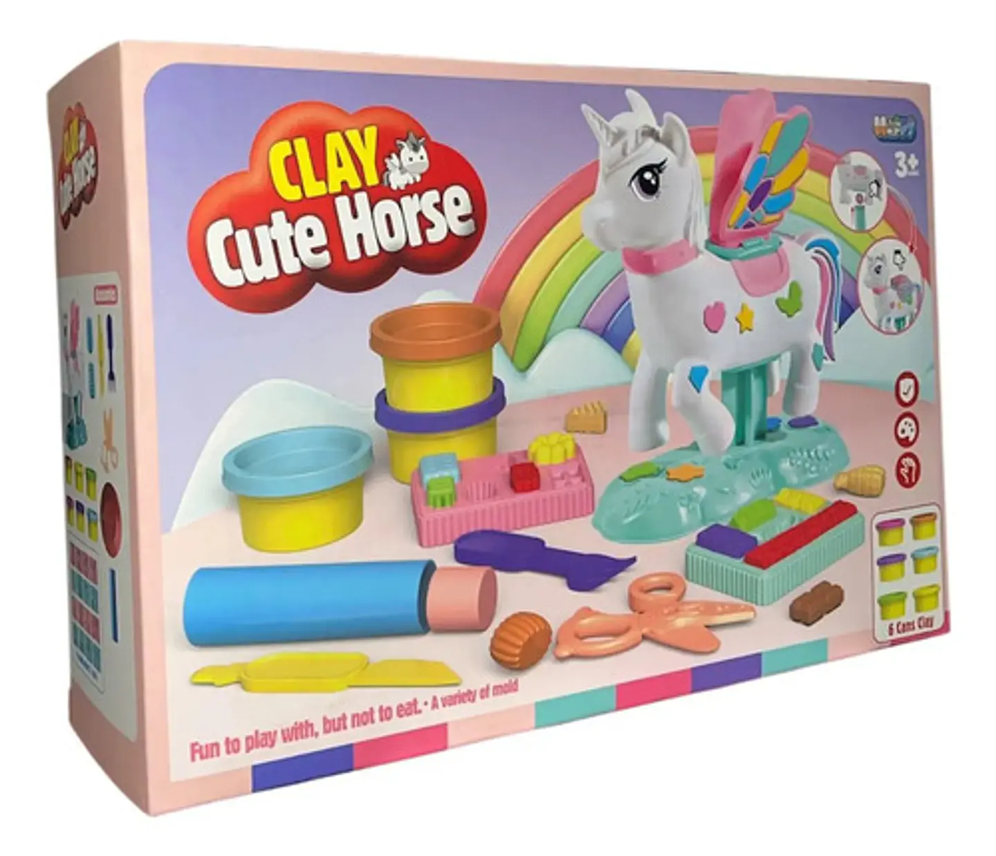Set De Maas Moldeables Unicornio Cabello Alas Con Accesorios 3