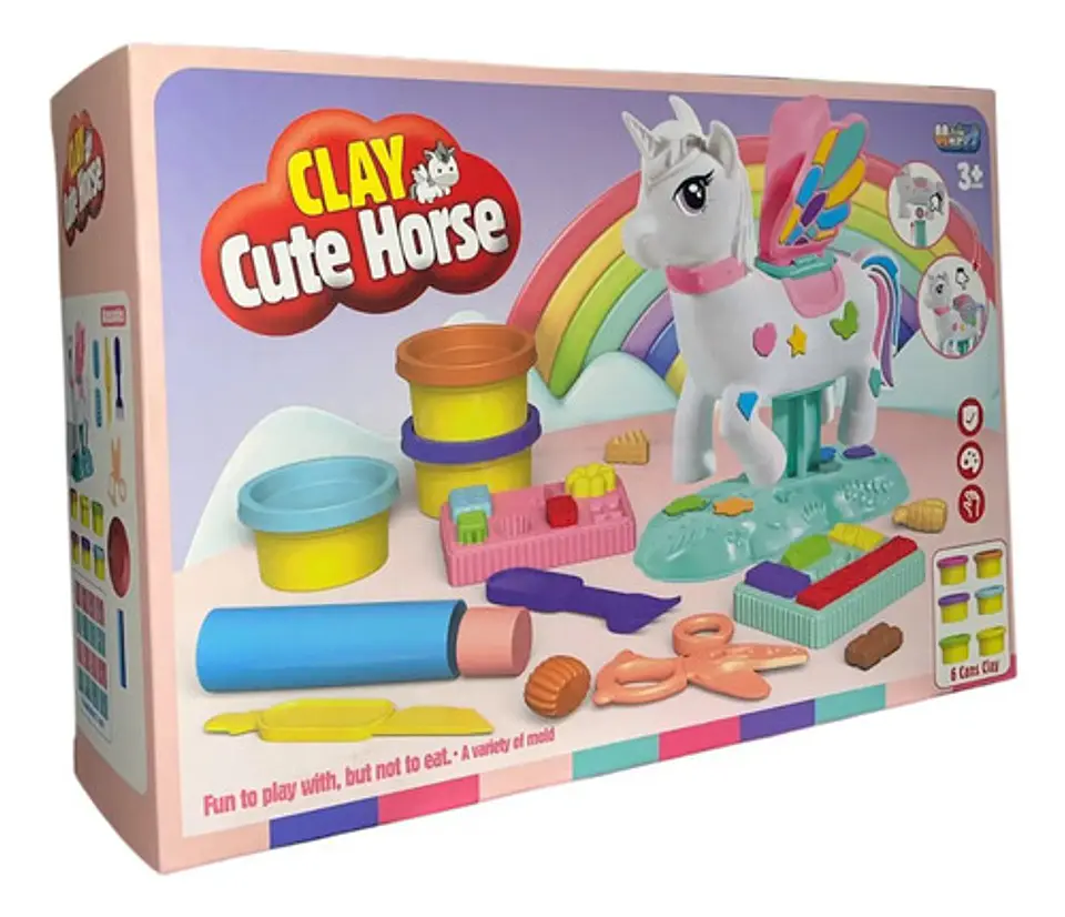 Set De Maas Moldeables Unicornio Cabello Alas Con Accesorios 3