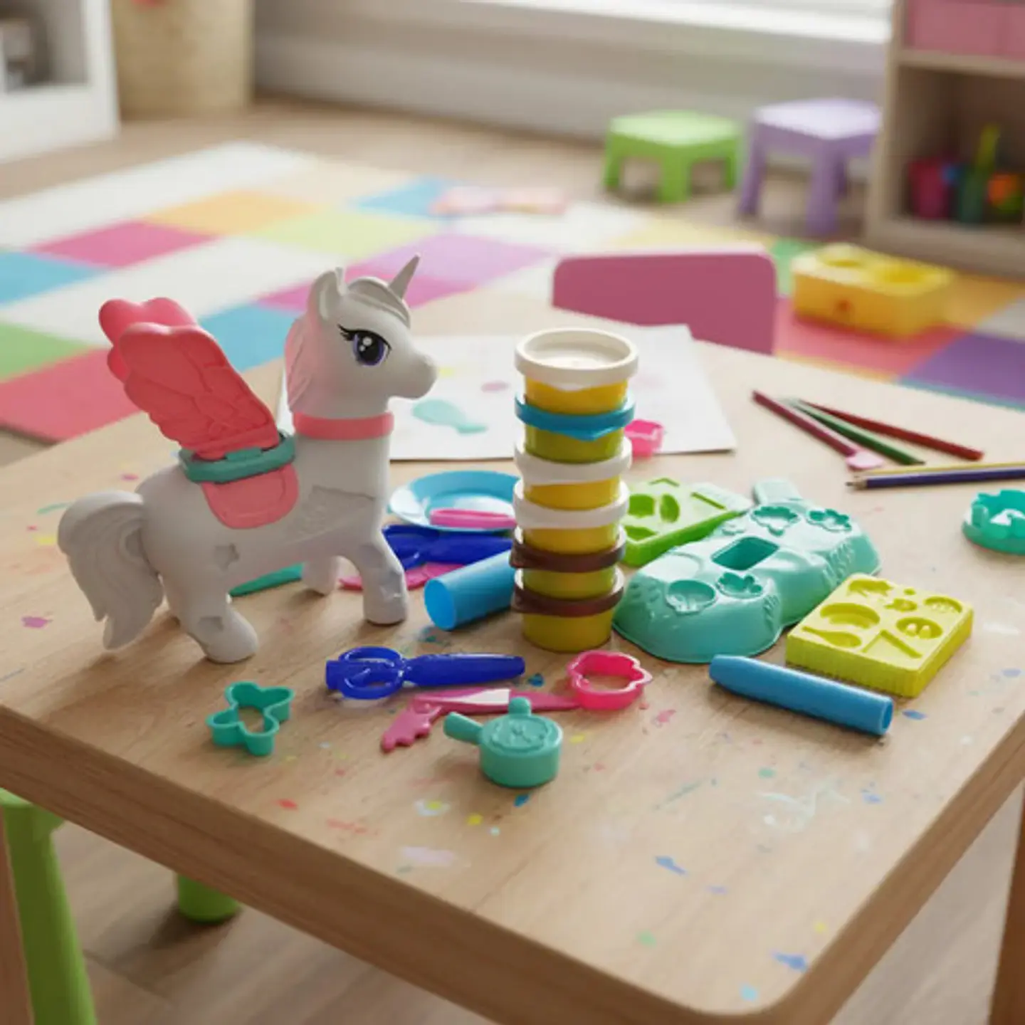 Set De Maas Moldeables Unicornio Cabello Alas Con Accesorios 5
