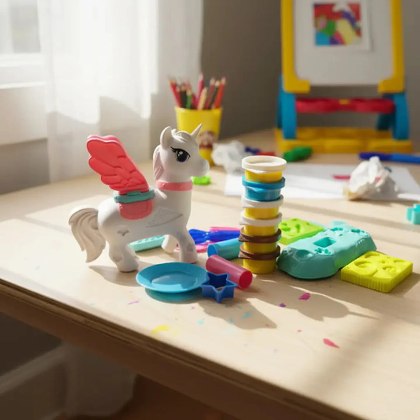 Set De Maas Moldeables Unicornio Cabello Alas Con Accesorios 9