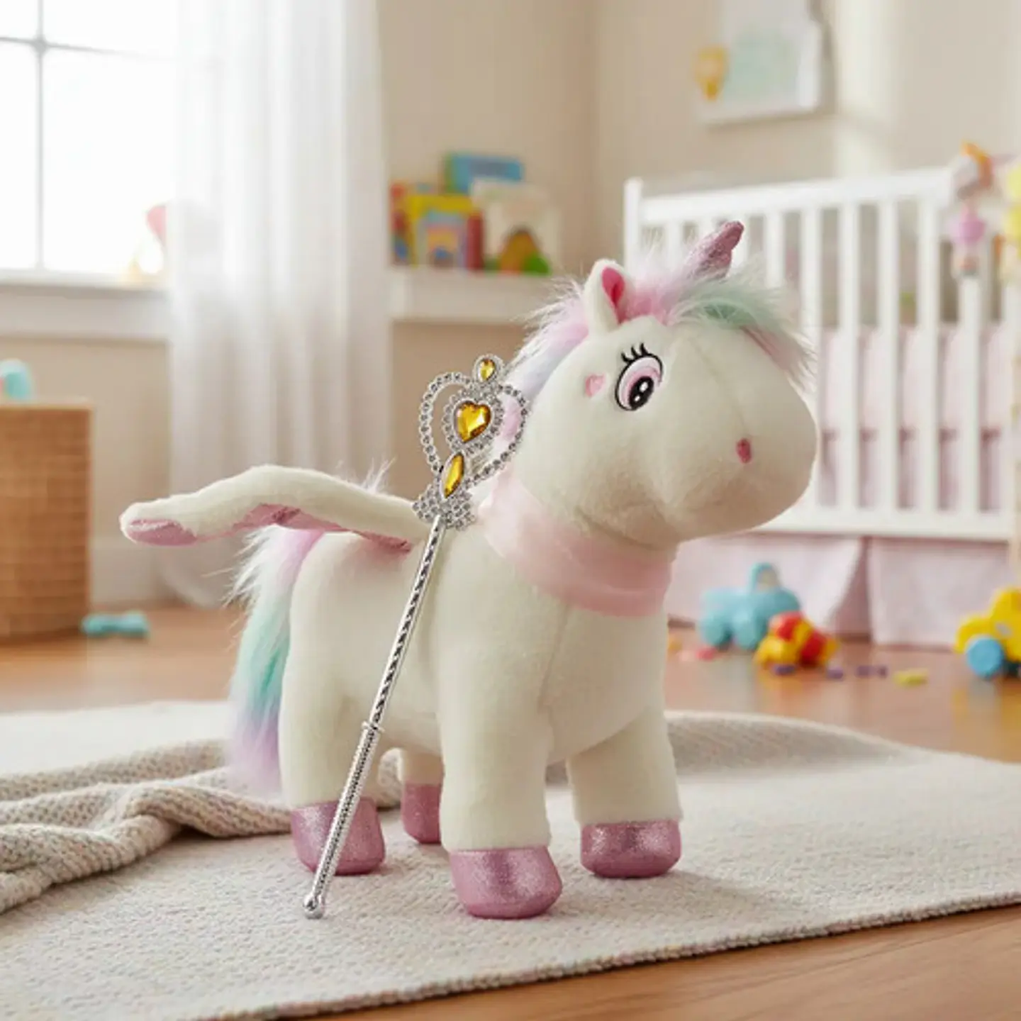 Peluche Unicornio Interactivo Camina Luz Mueve Cola Mascota 6